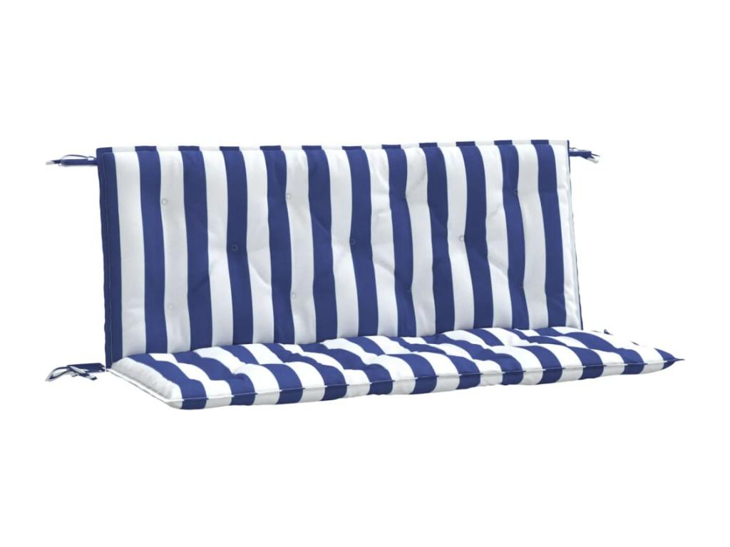 Garden bench cushions, set of 2, blue and white stripes, 38908ZONU