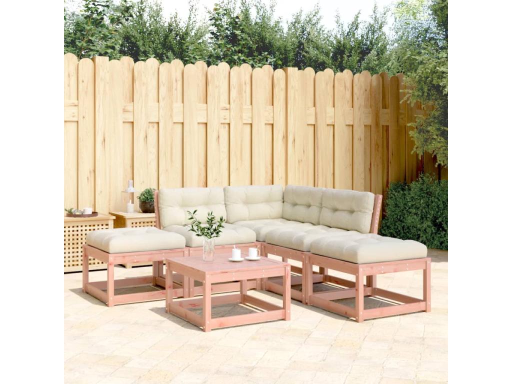 5-piece garden furniture set with cushions, solid wood, Nidchicshop 03968NPNR