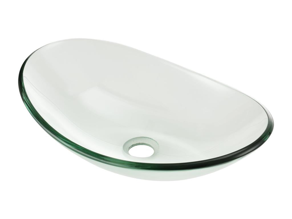Tempered glass washbasin, 47x30.5x13 cm, 03 0002550 98388GOXK