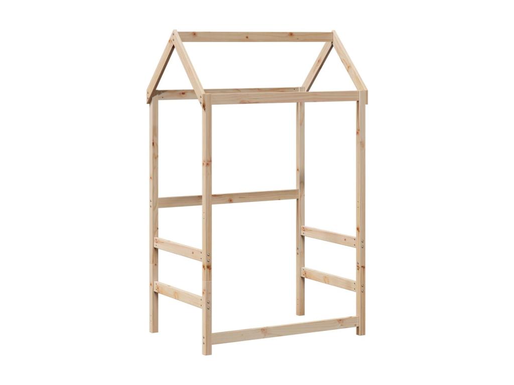 Bed and bench set with roof, 90x190 cm, solid pine wood, 80293RKWR