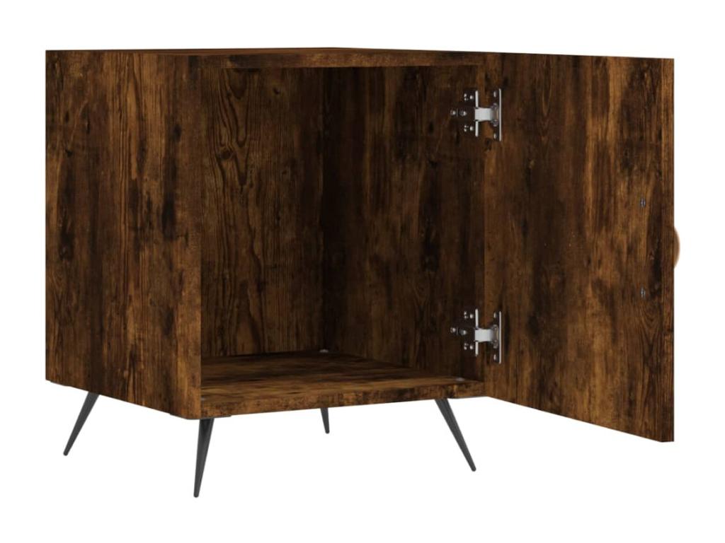 Calmetop - 2-piece bedside tables, smoked oak, 40x40x50 cm, engineered wood, 85276UGVW