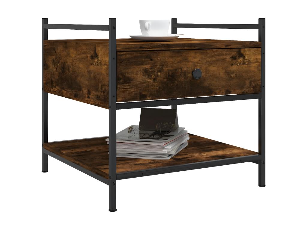 Smoked oak coffee table 50x50x50 cm engineered wood 35839WCYB