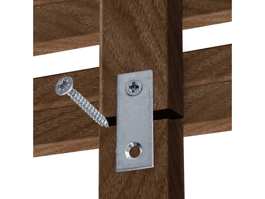 Nidchicshop Recycled Wood Headboard, Japanese Style, with Legs, 145x115cm, Fits 145cm Beds - Walnut Wood 30781YOBP