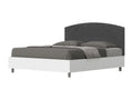 Bohometop 47987GLQF 160x190 Storage Bed with White Ash Frame and Grey Microfiber Headboard