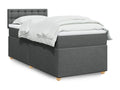 Nidchicshop bed base with mattress, Dark Grey 90x200 cm, Fabric 36734YDPY