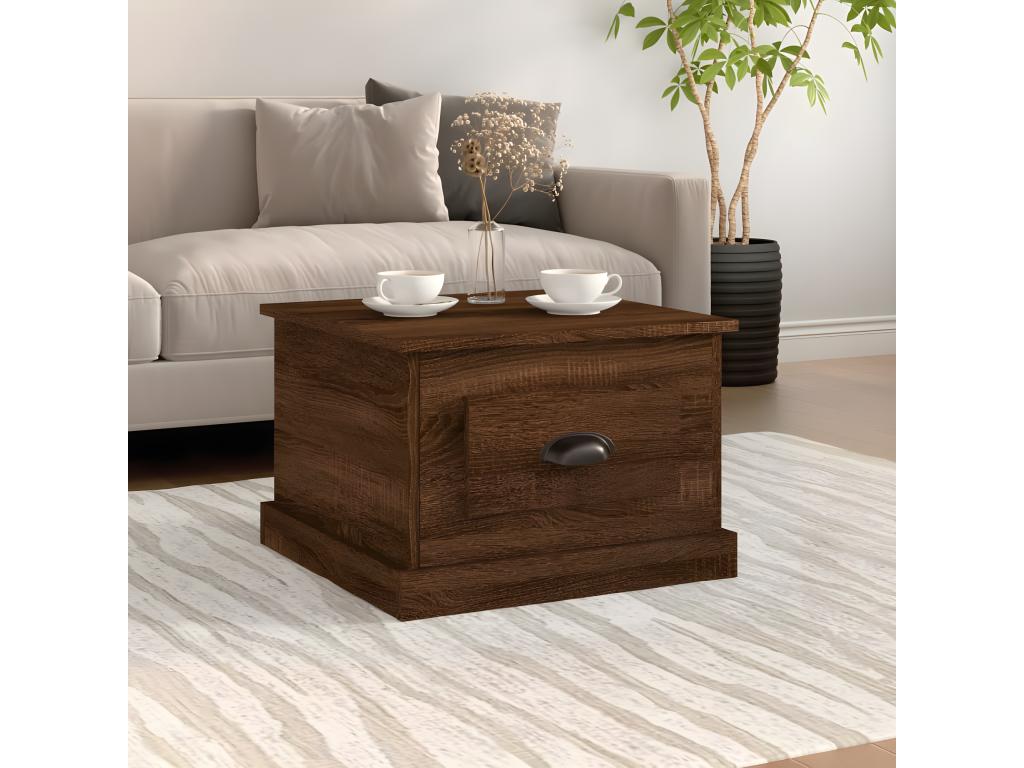 Coffee table, brown oak, 50x50x35 cm, engineered wood, 69474KYLS