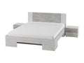 Adult bed 160x200 Calmetop collection - Calmetops integrated bedside tables - Light grey and dark grey 98169TYOL