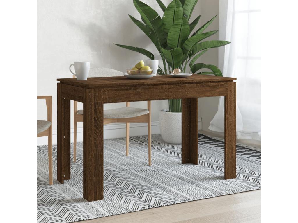 Dining table, brown oak, 120x60x76 cm, engineered wood, 45629MAQZ