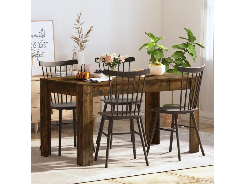 Smoked Oak Dining Table 140x74.5x76 Engineered Wood 46072XRAU