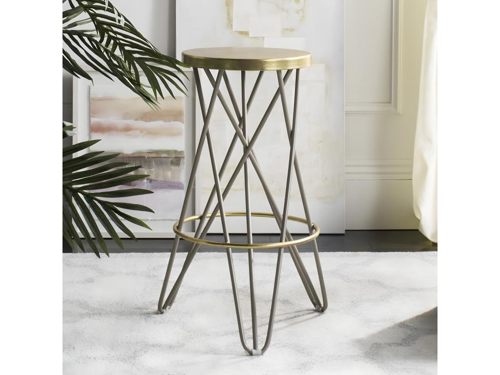 Beige and gold bar/counter stool, 46x46x76.2 cm - Nidchicshop 76035WSCY