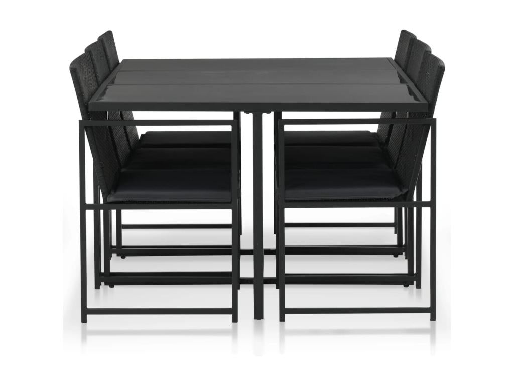 Black resin dining set 165x109x72 cm 02 0014820 27103VOHR