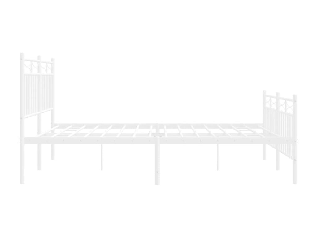 Metal bed frame with headboard/footboard, white, 140x190cm, 98293MDUP