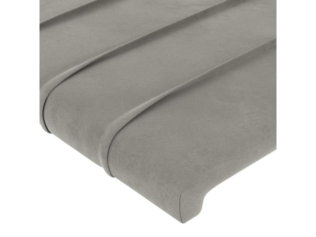 2-Piece Light Grey Headboard Set, 100x5x78/88 cm, Velvet, 33607MTAG