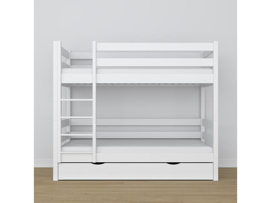 Wooden bunk bed - with drawer N01 White 80x190 22279TWEB
