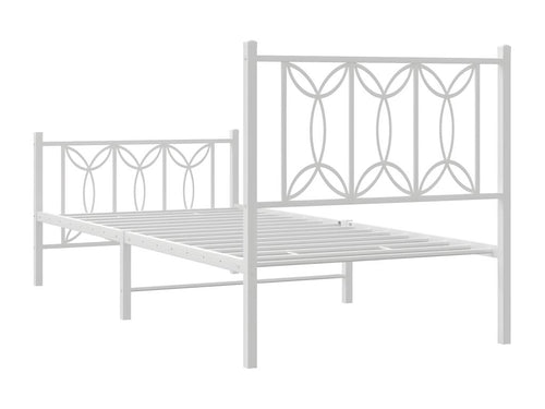 Metal bed frame with white headboard/footboard 75x190 cm 72399NPAM