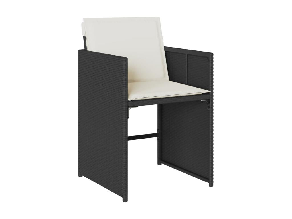 13-piece garden dining set with cushions, black resin wicker, 47495CRJG