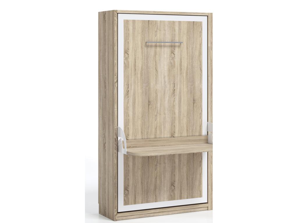 Nidchicshop Vertical Wall Bed 90x190 with Desk - Carbon Front 14122FKZR