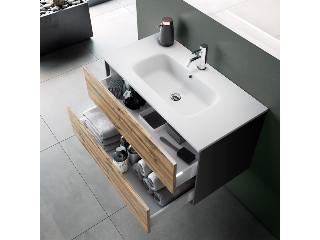 Nidchicshop 4-piece bathroom set, honey oak, 11819QTJK