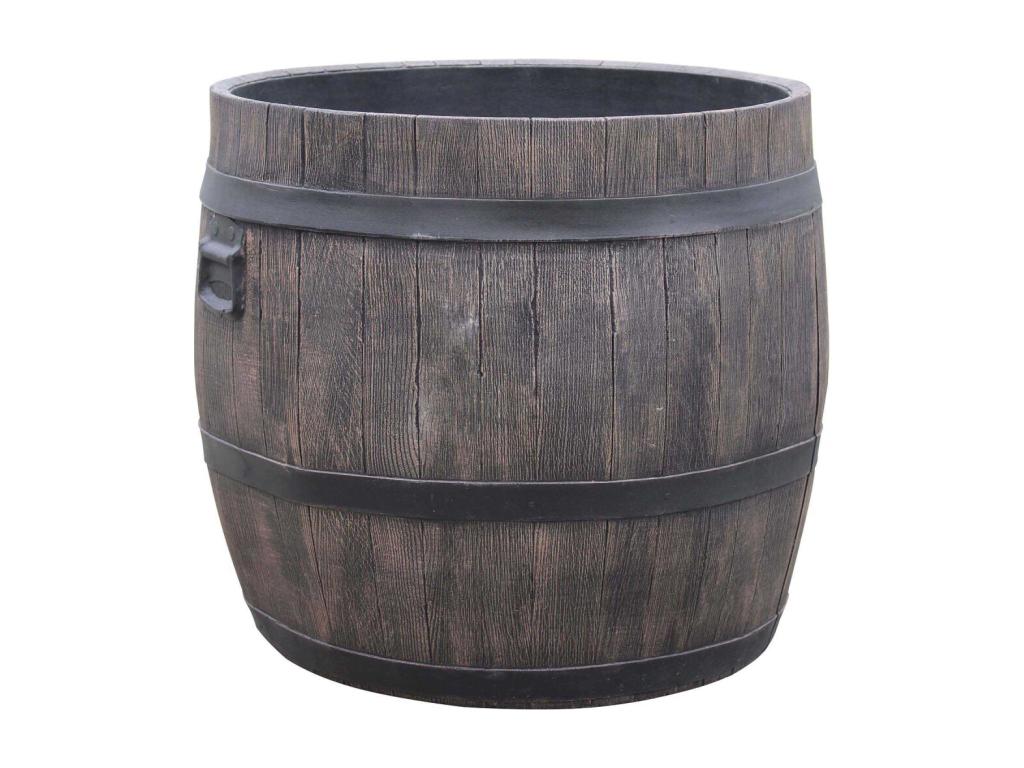 Bohometop round polyethylene planter, barrel-shaped design, 40x43 cm, 80773FXRU