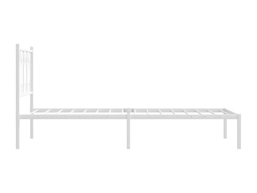 Metal bed frame with white headboard 90x190 cm 58622FQCM