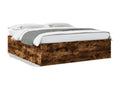 Smoked oak bed frame 200x200 cm engineered wood 96220AVYN