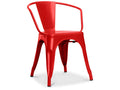 Dining chair with armrests - Industrial design - Steel - New edition - Calmetop Red 52158UKRF