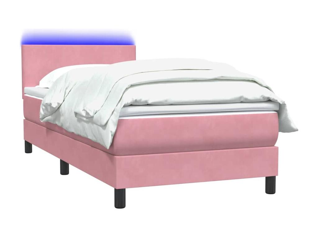 Calmetop bed base with pink velvet mattress 80x220 cm 67768URVM