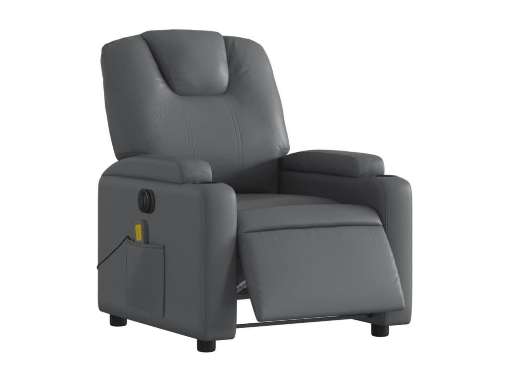 Grey faux leather electric reclining massage chair 15108AASA