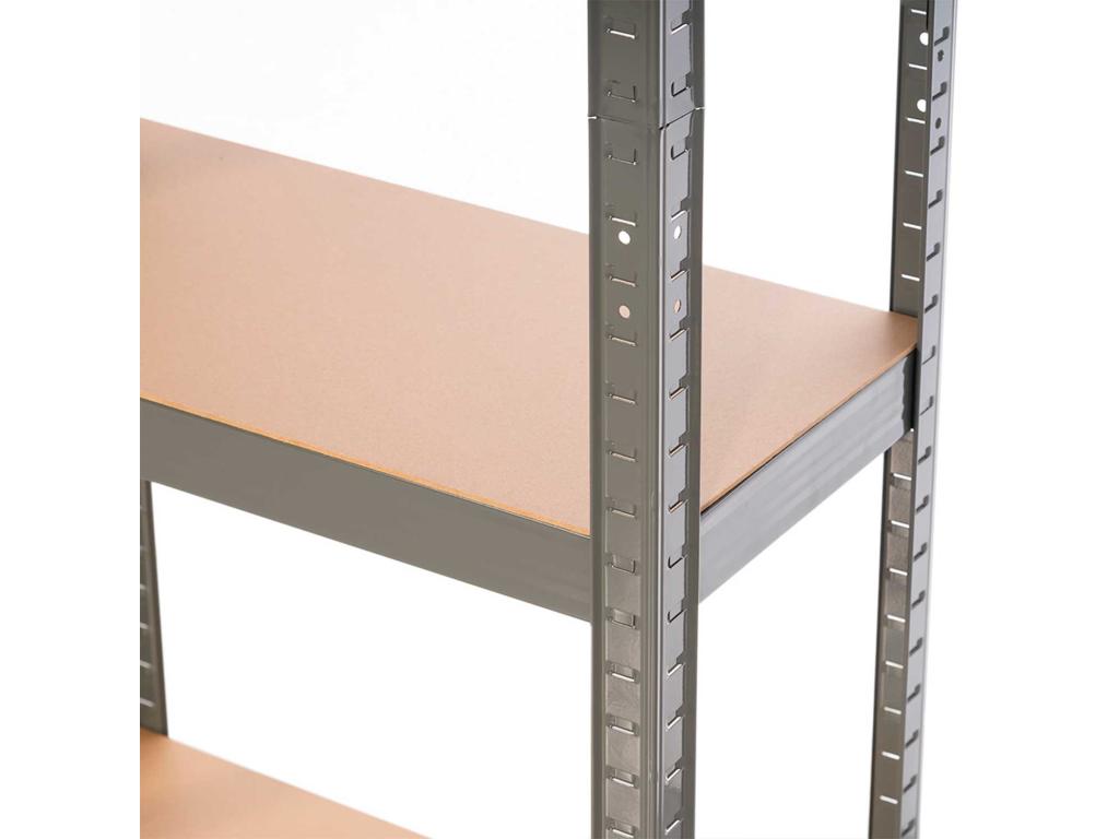 Metal shelving unit with 4 adjustable shelves, 148x60x30cm, 240 kg, Grey, Calmetop 78176GXHS