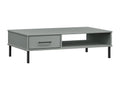 Coffee table with metal legs, grey solid pine wood, Bohometop 79651PVDC