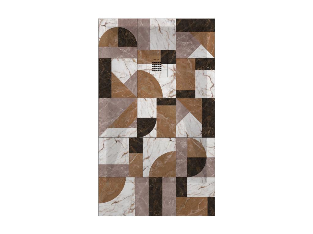 Shower tray 01 Mosaic color, smooth finish, Nidchicshop 3D color grid - 200x70 cm 29100KMTH