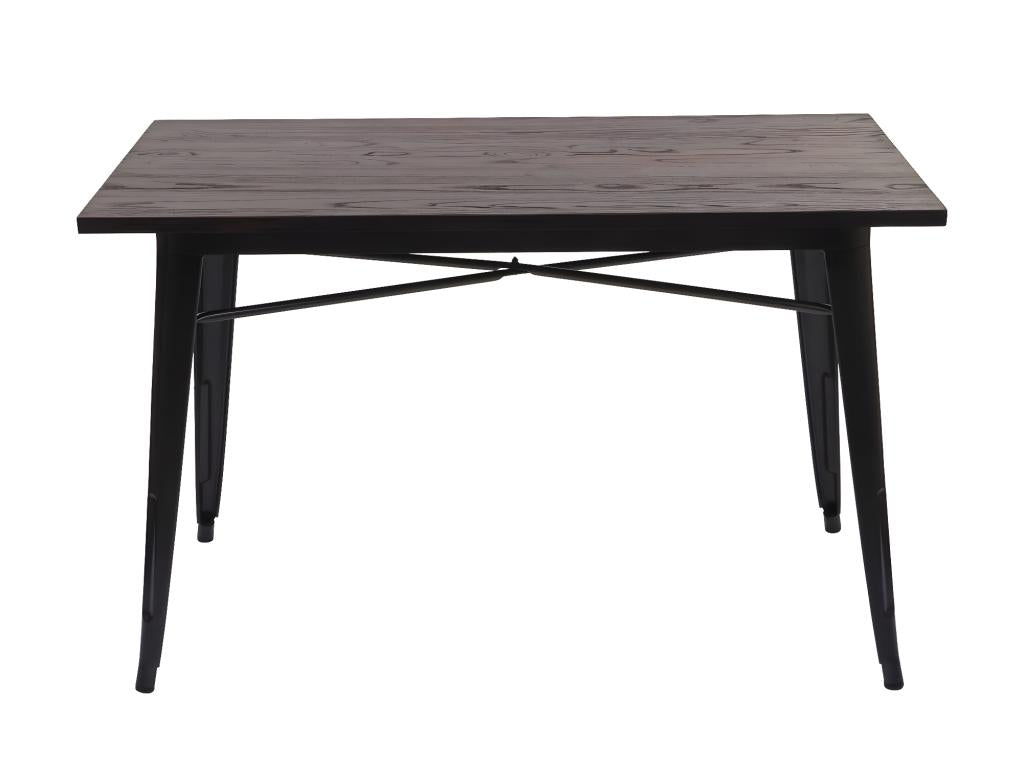 Nidchicshop-H10a dining table, elm wood, black-brown, 120x60 cm, 46391IHGH