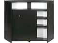 Reception Counter with 2 Doors, Black, 4 Shelves, Lock, 134.5x104.8x55.3 cm - White 90687HWGE
