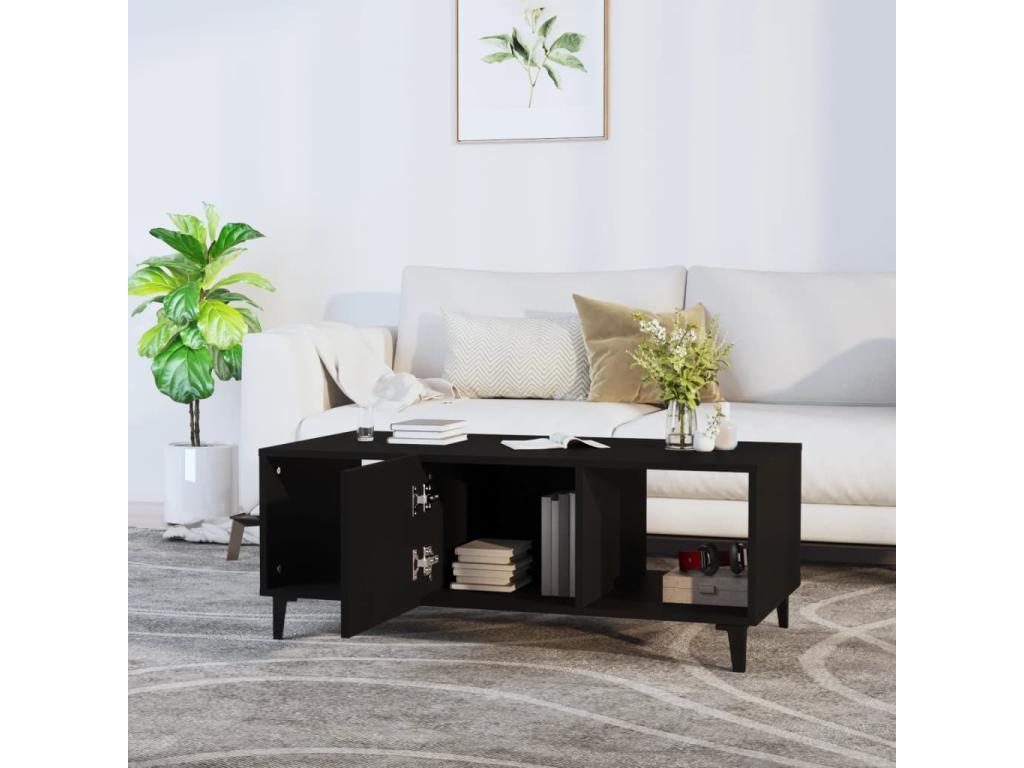 Coffee table, black, 102x50x40 cm, engineered wood, 51734TQYY