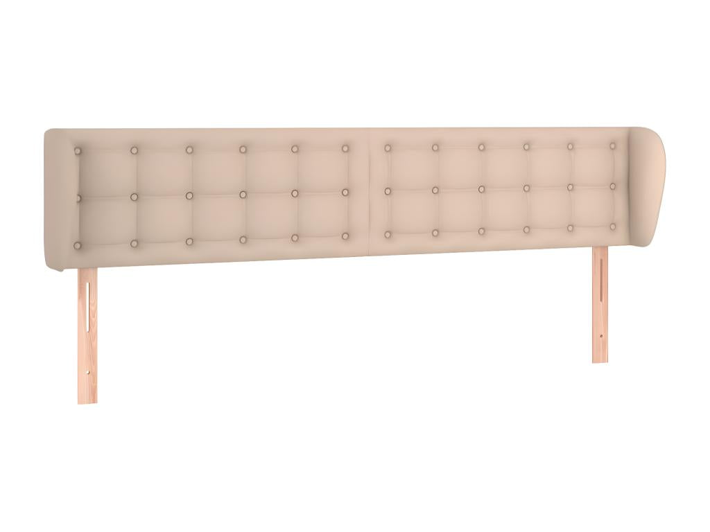 Headboard with wings, Cappuccino color, 163x23x78/88 cm, Faux leather, 78850OCAZ