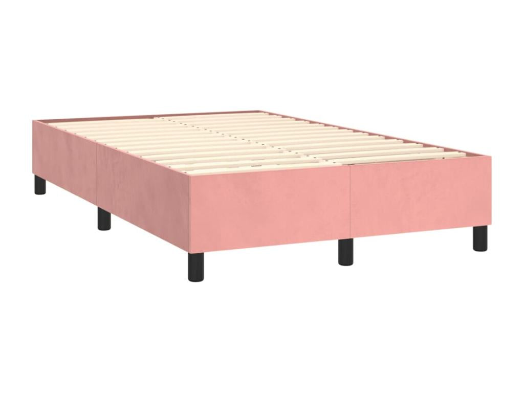 Upholstered bed base with mattress, Pink, 120x200 cm, Velvet, 35462JBSW