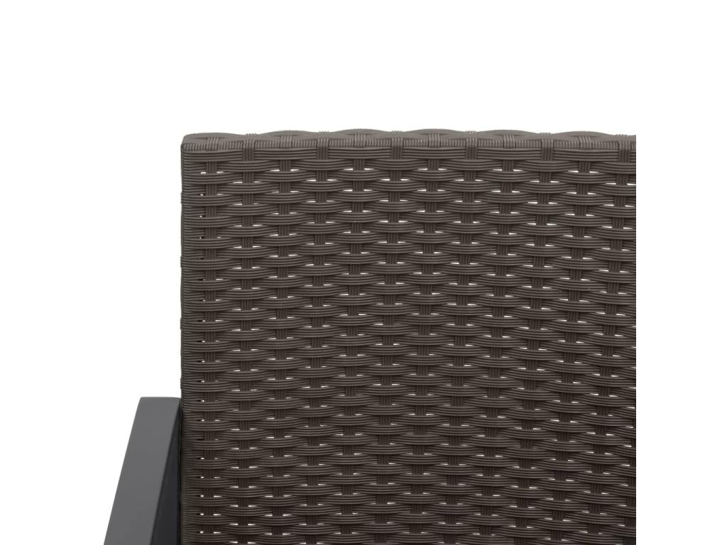 5-piece garden dining set with cushions, brown rattan PP 70405SJCD