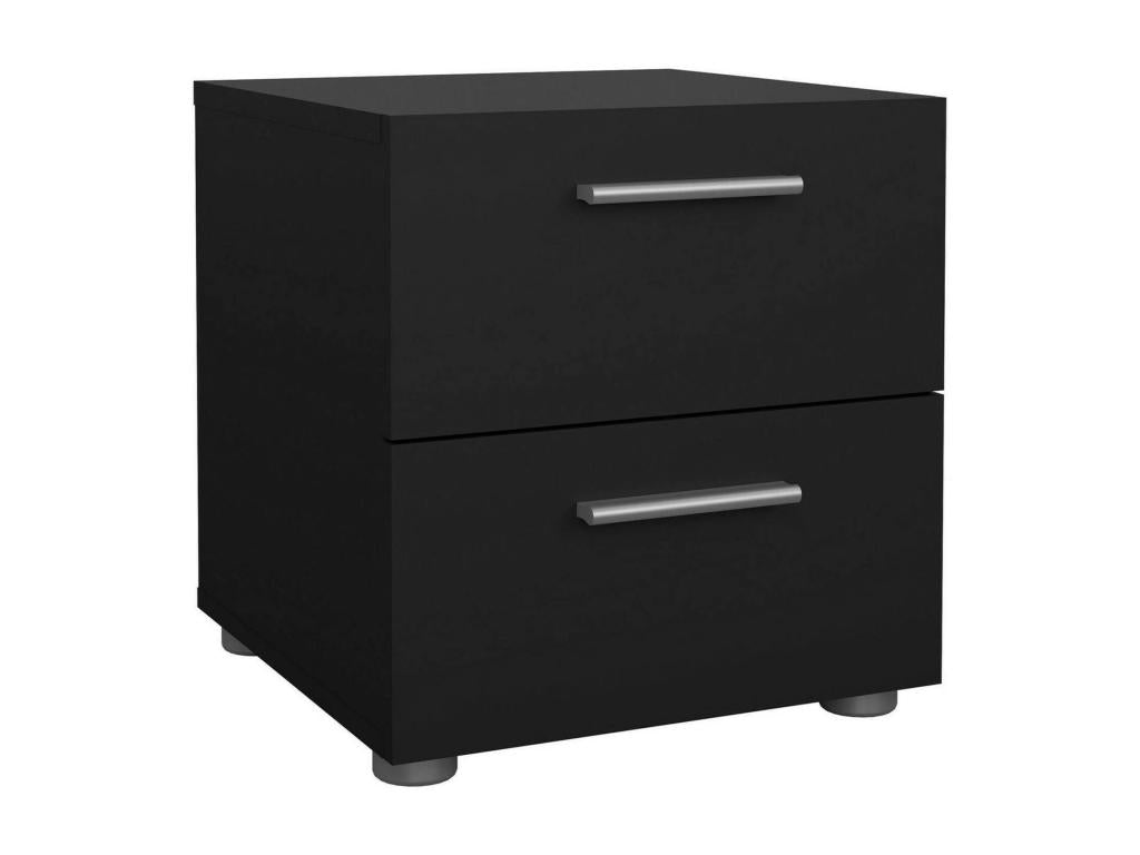 Nidchicshop Bedside Table, Low Chest of Drawers, Nightstand, Bedside Shelf, 40x40cm h42cm, Black, 38035PRRE