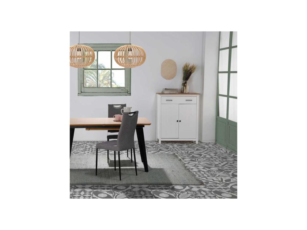 2-Door 1-Drawer Hallway Cabinet, Wood/White - Nidchicshop 49081SLGS