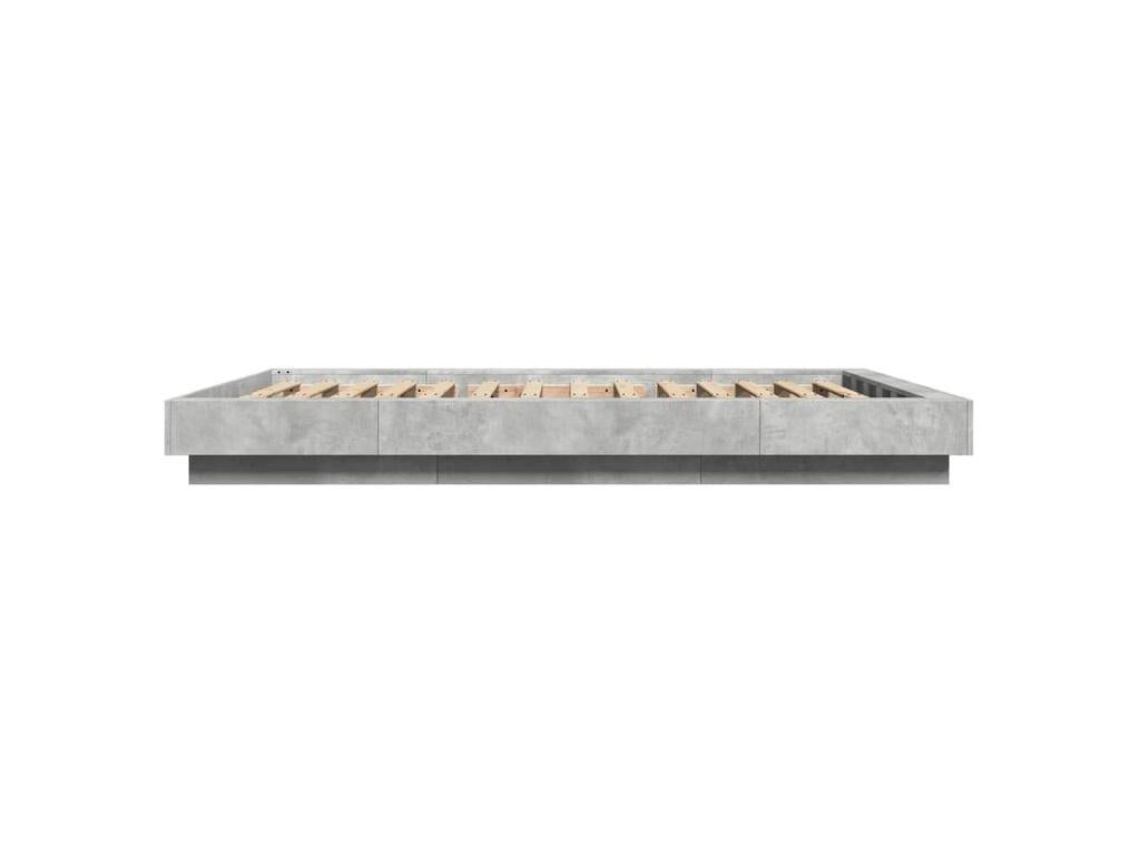 Bed frame with LED light, concrete grey, 120x200 cm, 31104ZSWW