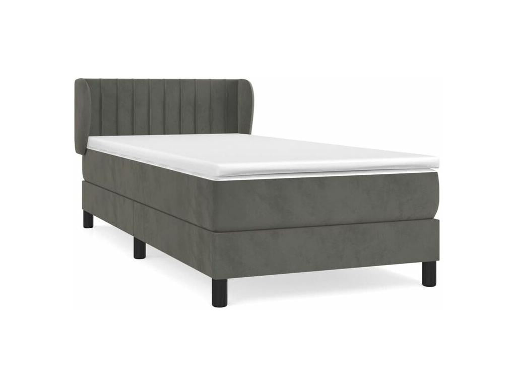 Calmetop bed base with mattress, dark grey, 100x200 cm, 28781XFTJ