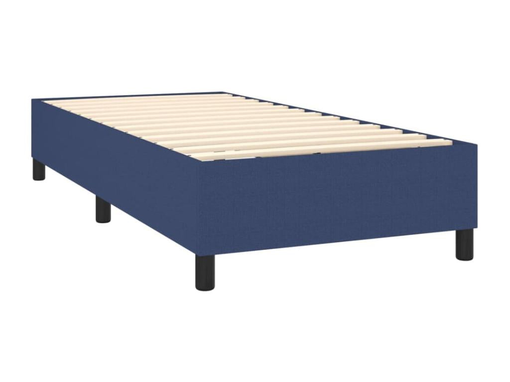 Upholstered bed base with mattress, blue, 100x200 cm, fabric, 25419OAYI