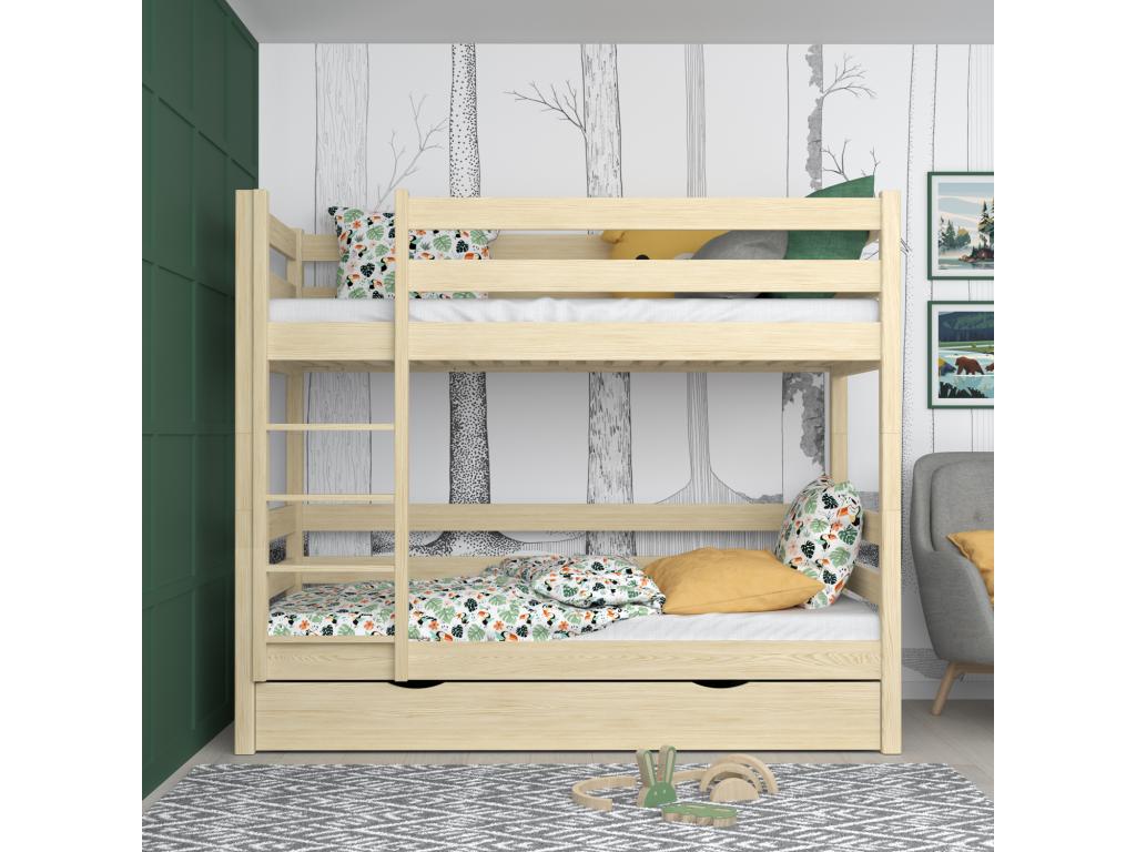 Wooden bunk bed - with drawer N01 Light Pine 120x190 17034IJUR