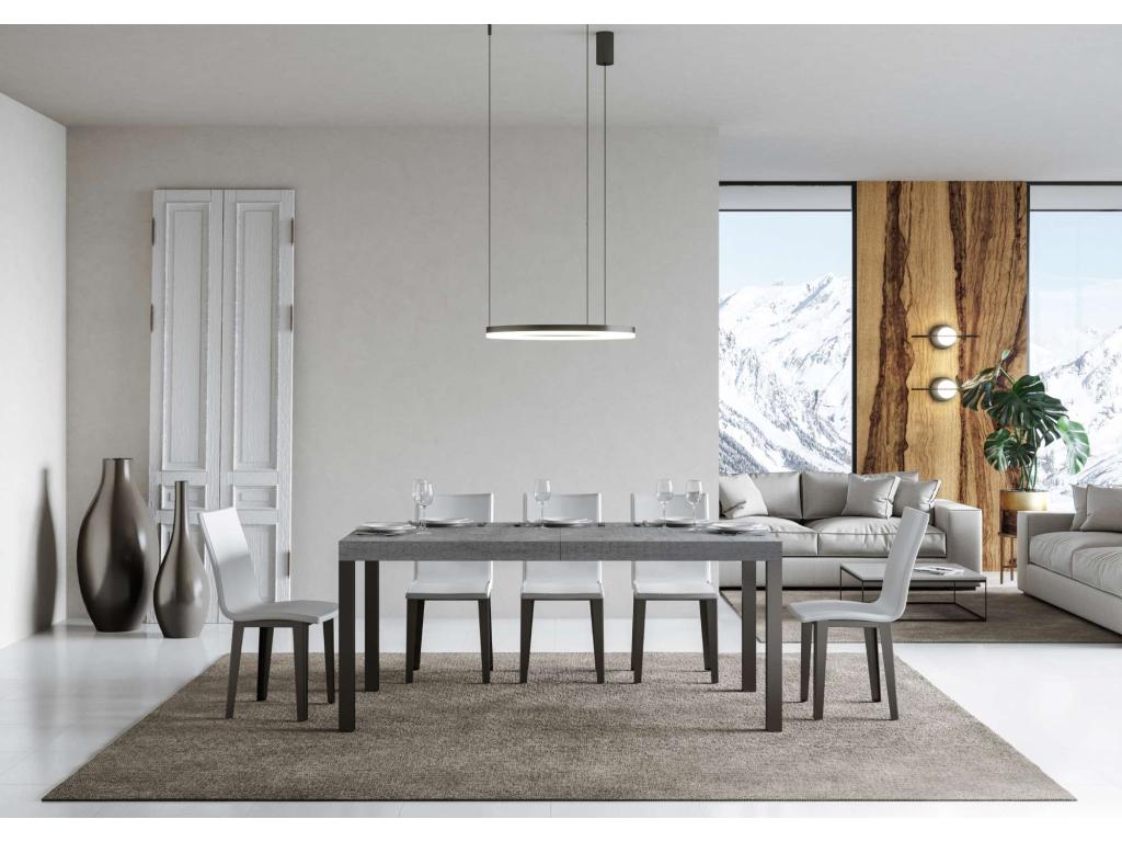 Extendable table 90x180/284 cm Everyday Premium Concrete Gray Anthracite frame 43860INBM