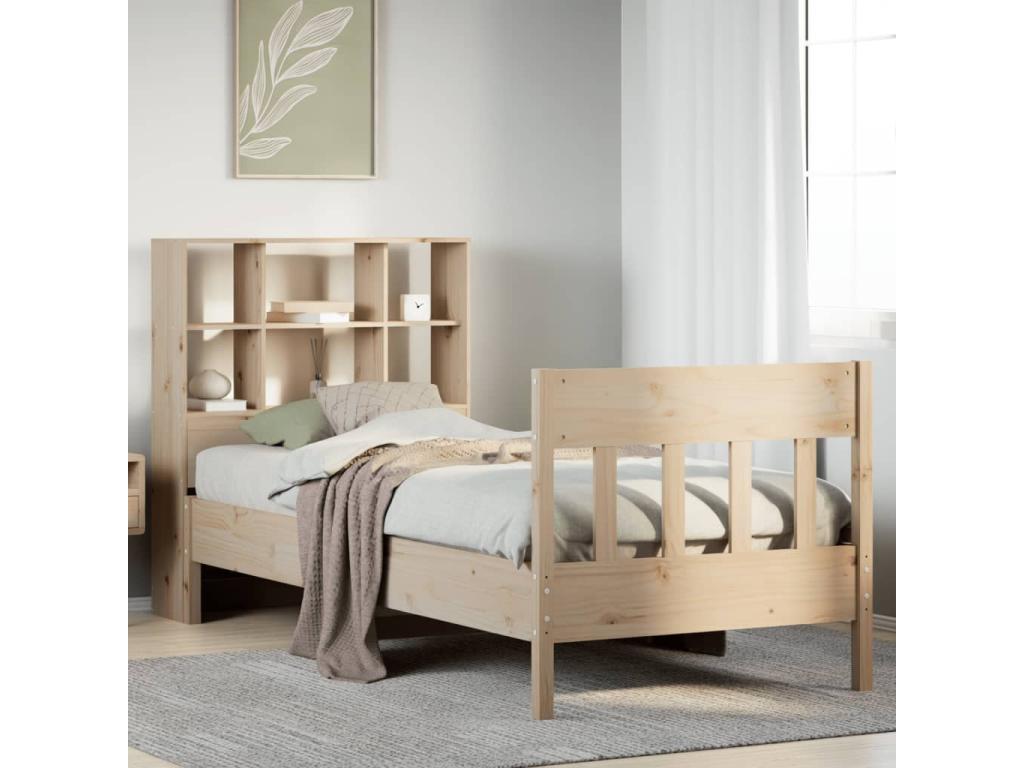 Bed frame without mattress 100x200 cm solid pine wood 17831WCXZ