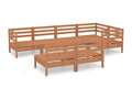 7-piece garden furniture set, solid pine wood, honey brown, 96762SHVA