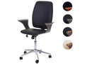 Nidchicshop-C54 office chair, walnut wood design, black fabric, 98112JFRR