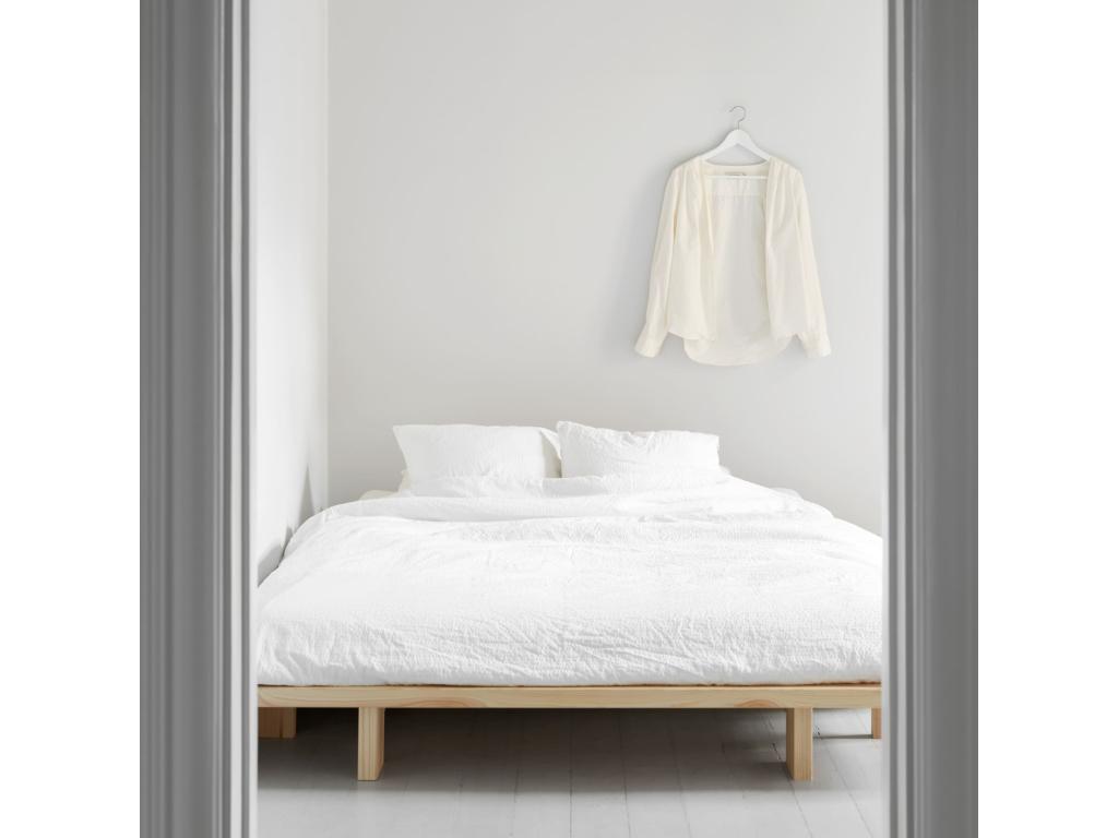 Nidchicshop natural wood bed 160x200 03879NBAN