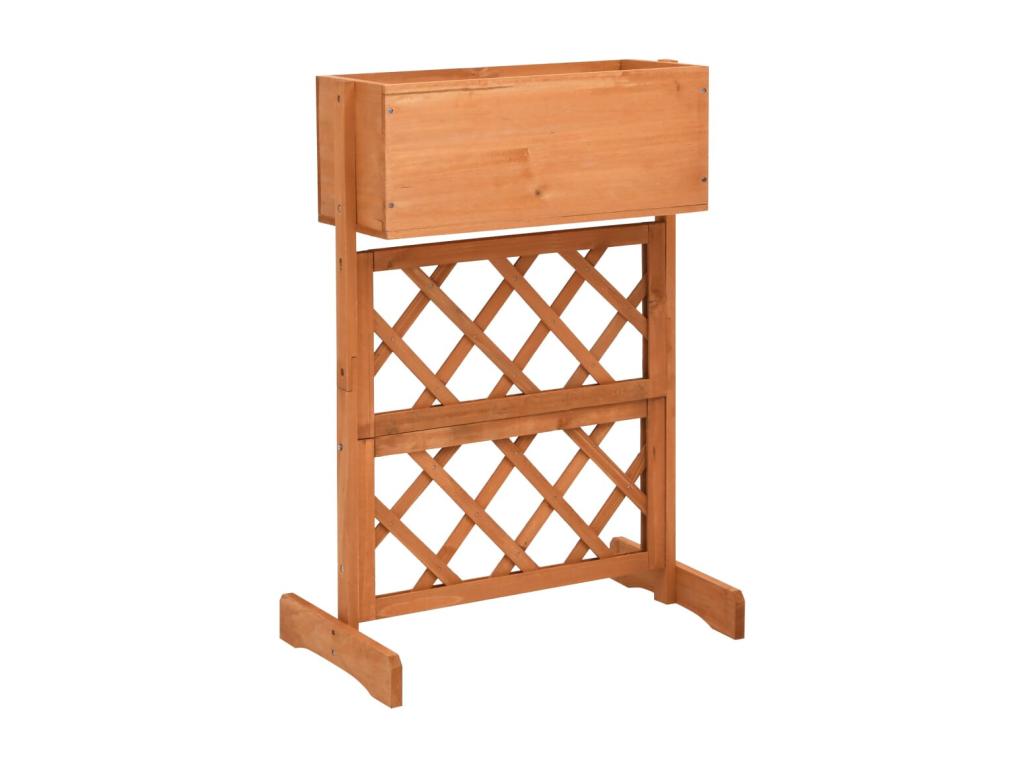 Brown wooden trellis planter 45x30x74 cm 02 0000877 32206HJQP