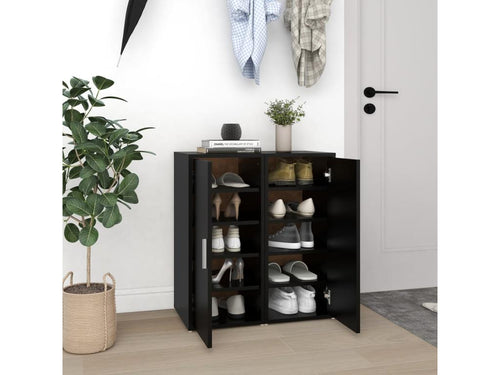 Shoe cabinets, 2 pieces, black, 32x35x70 cm, 04737HRIU